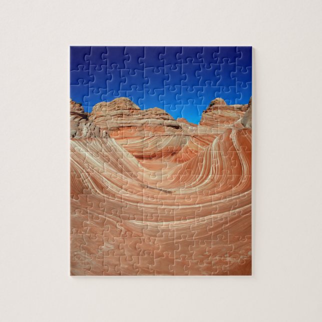 Puzzle Rouge, beige et jaune strié au vent et (Vertical)