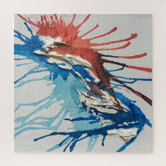 Puzzle rouge blanc et bleu