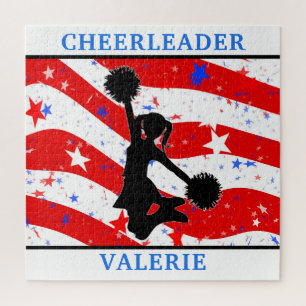 Puzzle rouge, blanc et bleu pom-pom girl