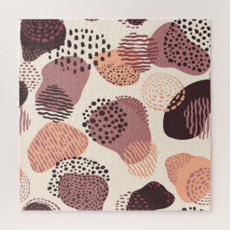 Puzzle Rouge Brown biologique, Formes Abstraites.