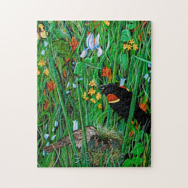 Puzzle rouge de merle d'aile (Vertical)
