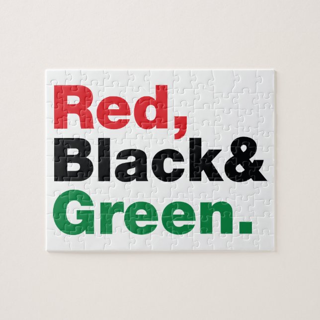Puzzle Rouge, Noir et Vert. (Horizontal)