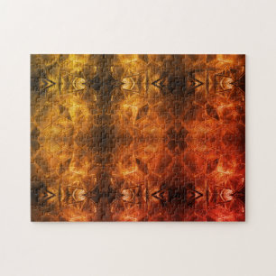 Puzzle Rouge or verre Sheen Fiery Tribal Style Tons chaud