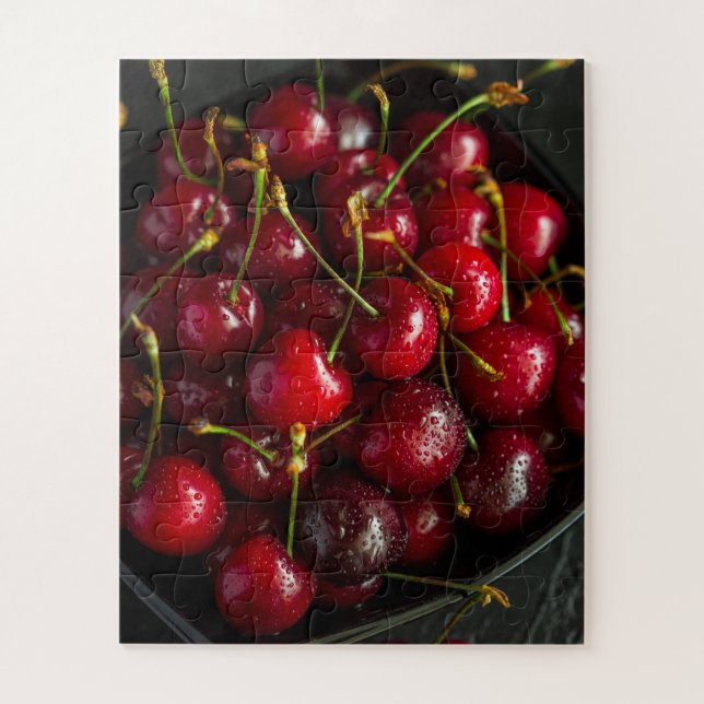 Puzzle Rouge Ripe Sweet Cerises Berries Fruit alimentaire (Vertical)