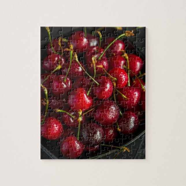 Puzzle Rouge Ripe Sweet Cerises Berries Fruit alimentaire (Vertical)