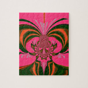 Puzzle Rouge Rose Chaud Doré Vert
