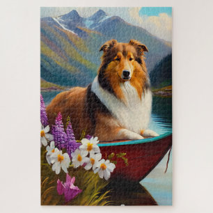 Puzzle Rough Collie sur une pagaie : une aventure Pittore