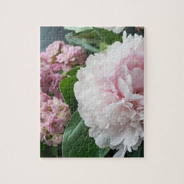 Puzzle Rougissent les pivoines roses (Vertical)