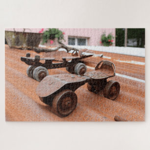 Puzzle Rouleau Rustique Patinage Tin Toit Orange Tones