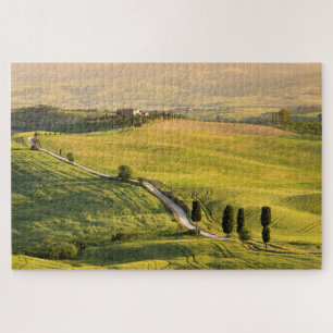 Puzzle Route blanche dans un paysage de la Toscane au