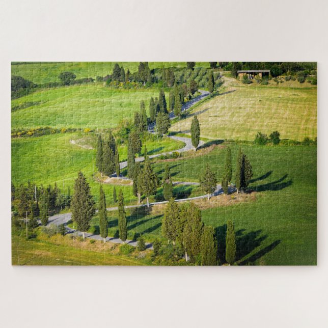 Puzzle Route d'enroulement avec des arbres de cyprès en (Horizontal)