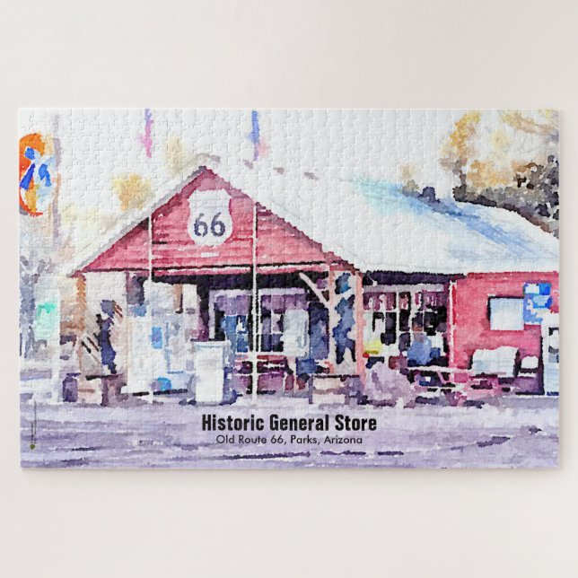 Puzzle Route historique 66 Arizona General Store Watercol (Horizontal)