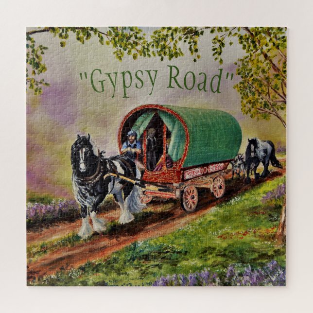 Puzzle Route irlandaise ensoleillée avec "Gypsy Road" Van (Horizontal)