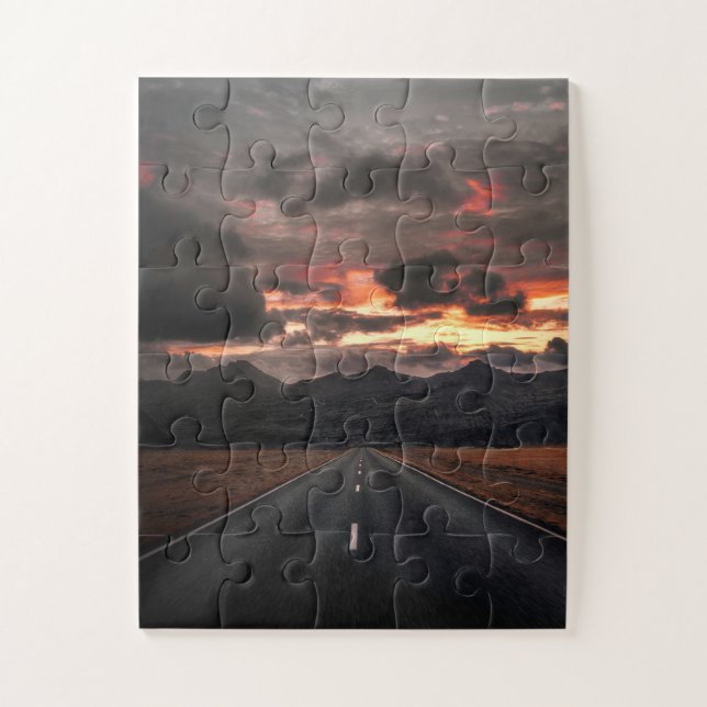 Puzzle Route vers Mountain Sunset (Vertical)