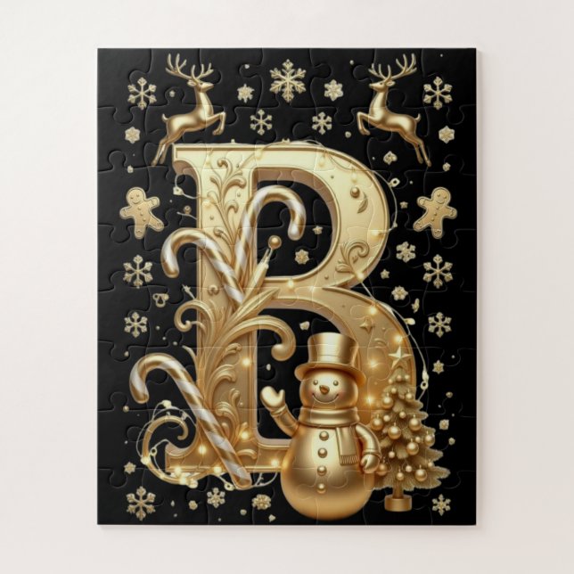 Puzzle Royal Gold B - Luxury Holiday Art (Vertical)