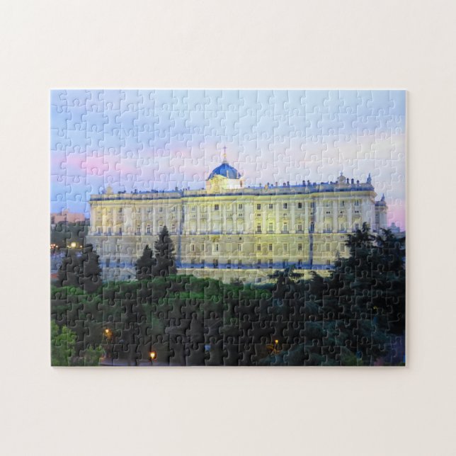 Puzzle Royal Palace de Madrid au coucher du soleil - (Horizontal)