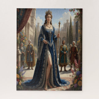 Puzzle Royal Queen with Scepter in Palace Garden