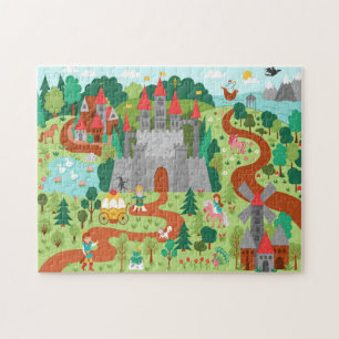 Puzzle Royaume de conte de fées médiéval Château Fantasti