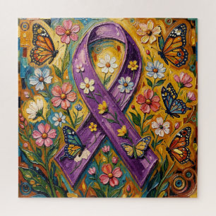 Puzzle Ruban de sensibilisation violet Fibro