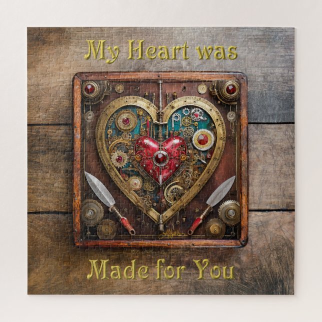 Puzzle Rubies Et Couteaux Coeur Steampunk Series (Vertical)