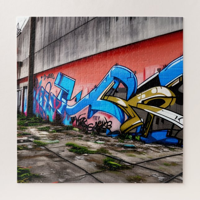 Puzzle Rue abandonnée avec Graffiti Street Art (Vertical)