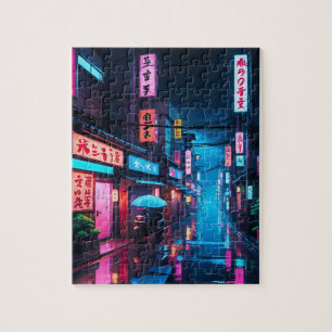 Puzzle Rue de Tokyo la nuit Art LoFi 