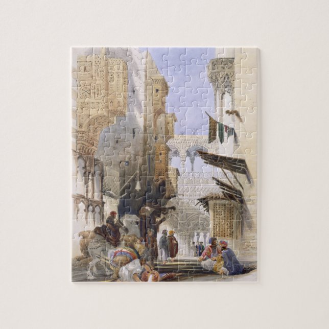 Puzzle Rue menant à l'EL Azhar, le Caire grand, pub. 1846 (Vertical)