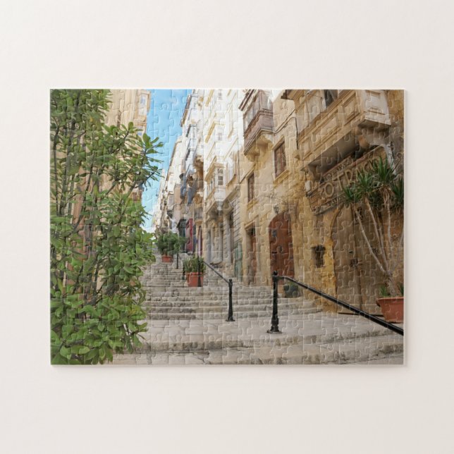 Puzzle Rues de La Valette Malte. (Horizontal)