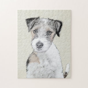 Puzzle Russell Terrier Rough Painting - Art original du c