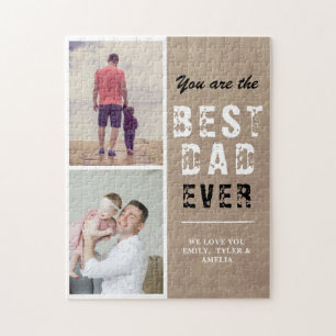 Puzzle Rustic Best papa Famille 2 Photo