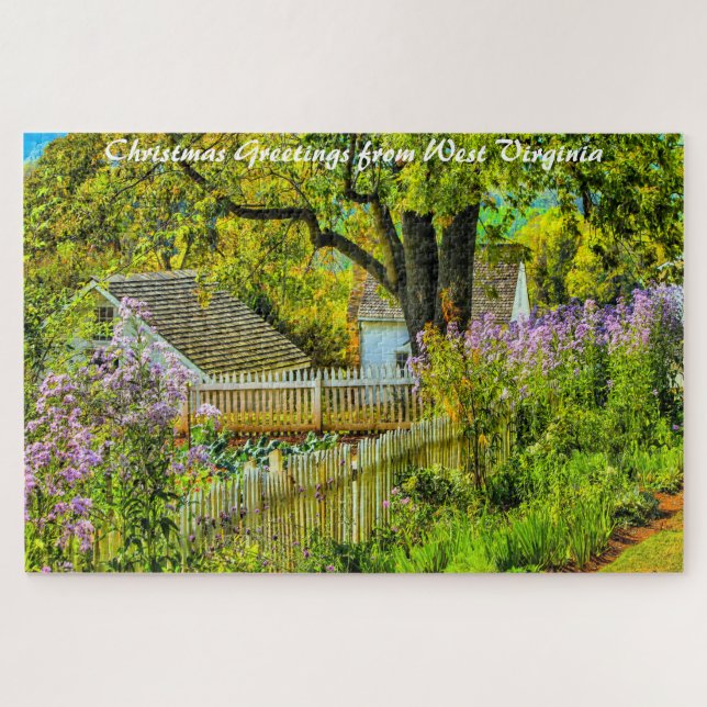 Puzzle Rustic Garden West Virginia.Noël Salutations Ji (Horizontal)
