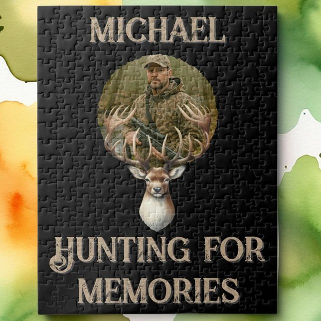 Puzzle Rustic Hunter Deer Antler Memories Photo (Créateur téléchargé)