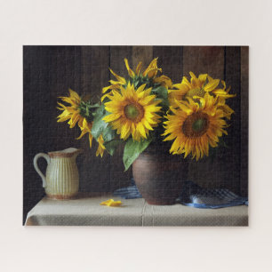Puzzle Rustic Vase of Sunflowers Floral