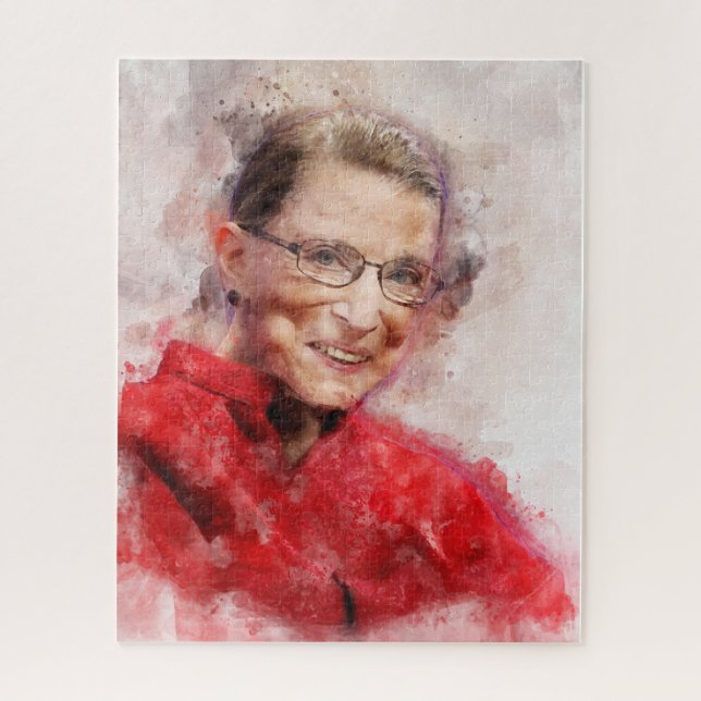 Puzzle Ruth Bader Ginsburg Aquarelle souriante Portrait R (Vertical)