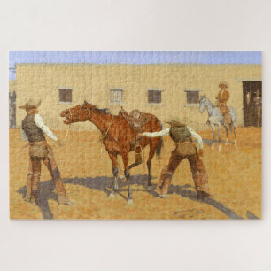 Puzzle Sa première leçon 1903 par Frederic Remington