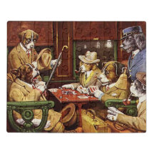 Sa station et quatre chiens As Jouer au Poker