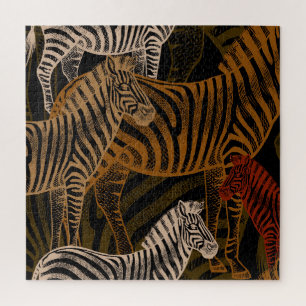 Puzzle Safari africain : Zebra Vintage Design