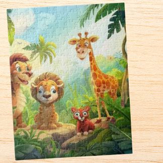 Puzzle Safari Cute Jungle Animal nom personnalisé