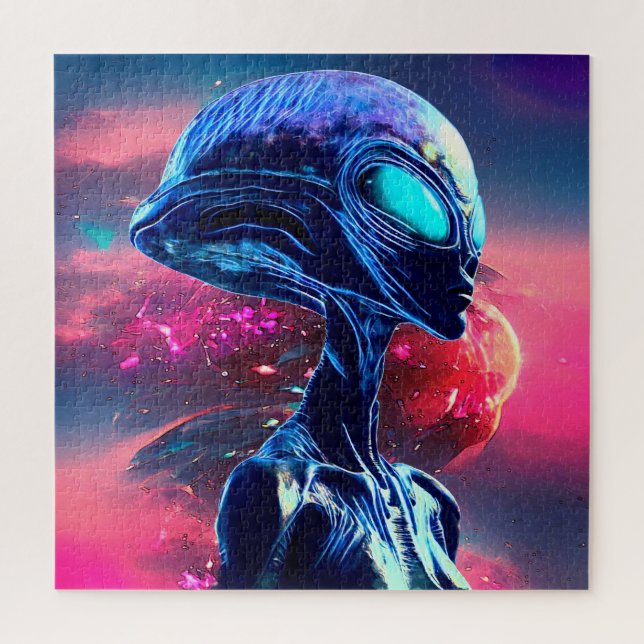 Puzzle Sagesse Alien Psychédélique Scifi Art (Vertical)