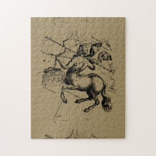 Puzzle Sagittarius Constellation Carte Engraving Hevelius