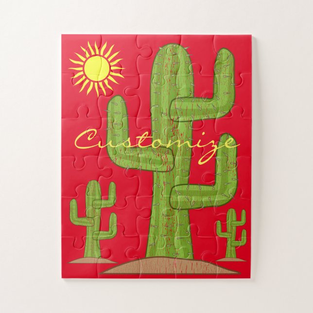 Puzzle Saguaro Cactus Thunder_Cove (Vertical)