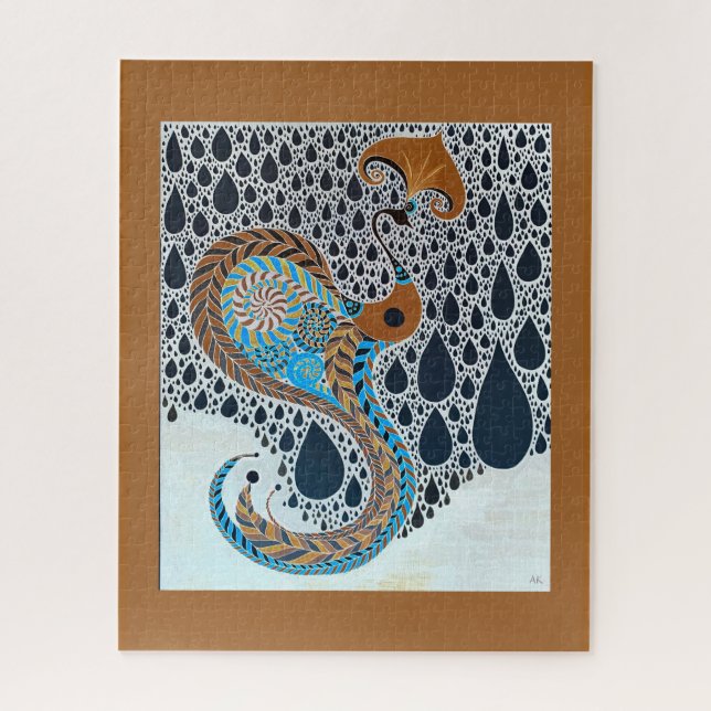 Puzzle Sahara Pearls Tribal Exotic Peacock (Vertical)