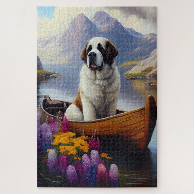 Puzzle Saint Bernard à la pagaie : Une aventure Pittoresq (Vertical)