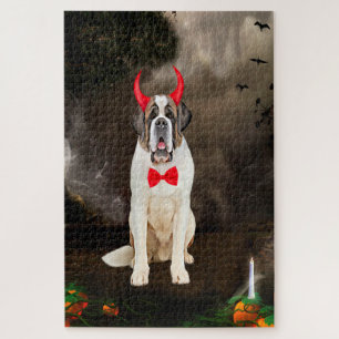 Puzzle Saint Bernard Chien en costume d'Halloween