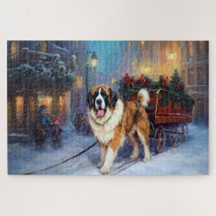 Puzzle Saint Bernard Christmas Festive
