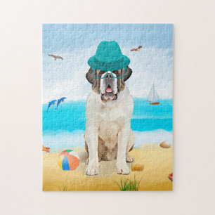 Puzzle Saint Bernard Dog sur la plage