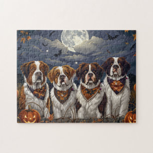 Puzzle Saint Bernard Halloween Éffrayant