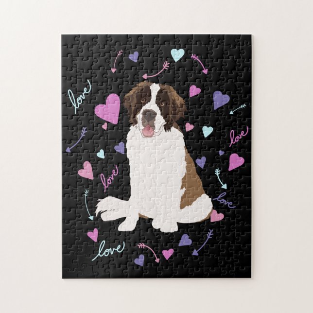 Puzzle Saint Bernard Valentines  (Vertical)