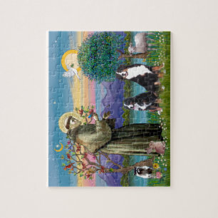 Puzzle Saint François - Deux chiens de montagne bernois