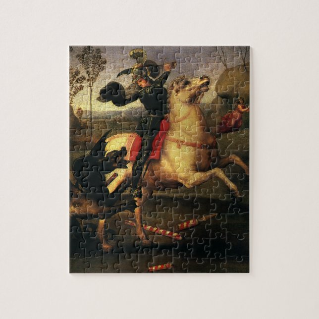 Puzzle Saint George combattre le dragon par Raphael Sanzi (Vertical)